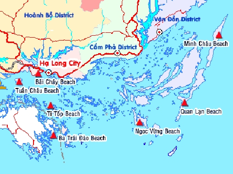 Halong Bay beach map 